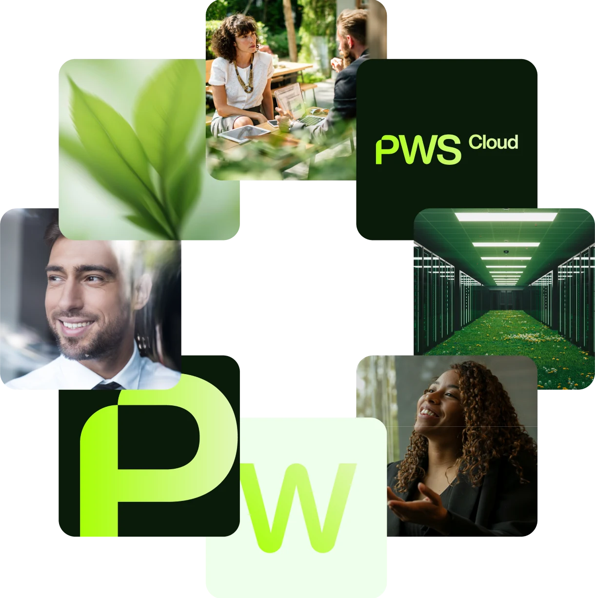 Visual composition about PWS Cloud connection and cloud infrastructure